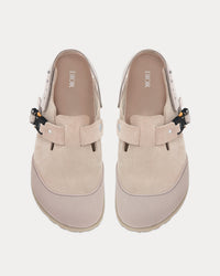 Tokio Greige Nubuck Calfskin Mules