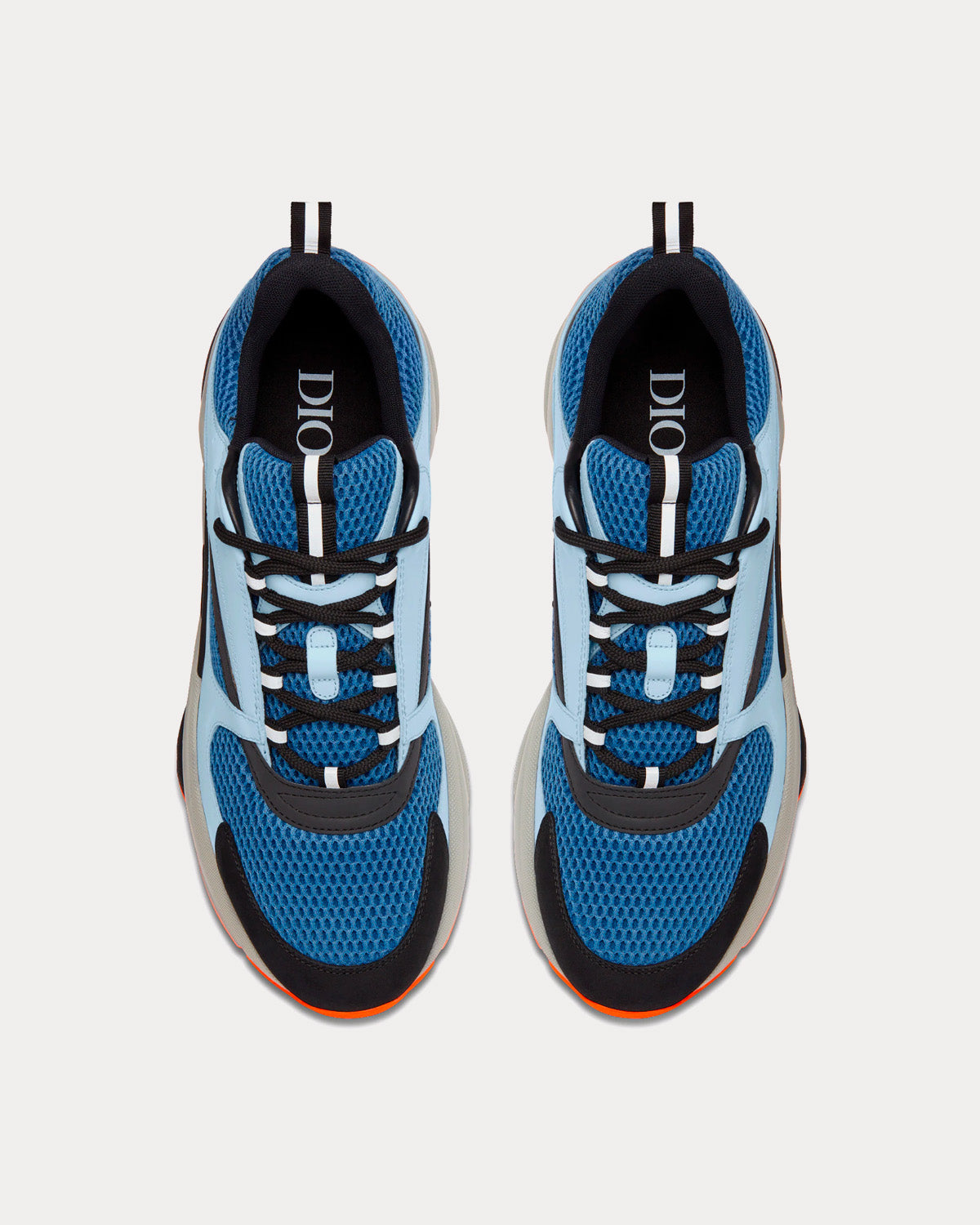 B22 Blue Technical Mesh with Light Blue Smooth Calfskin Low Top Sneakers