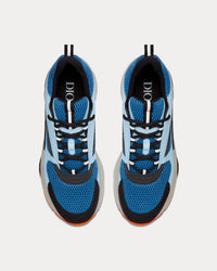 B22 Blue Technical Mesh with Light Blue Smooth Calfskin Low Top Sneakers