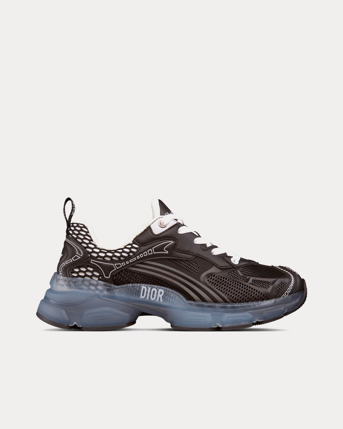 Vibe Black Technical Fabric, Mesh and Rubber Low Top Sneakers