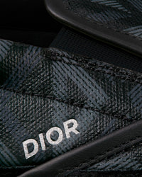 B101 Black CD Diamond Canvas and Smooth Calfskin Slip On Sneakers