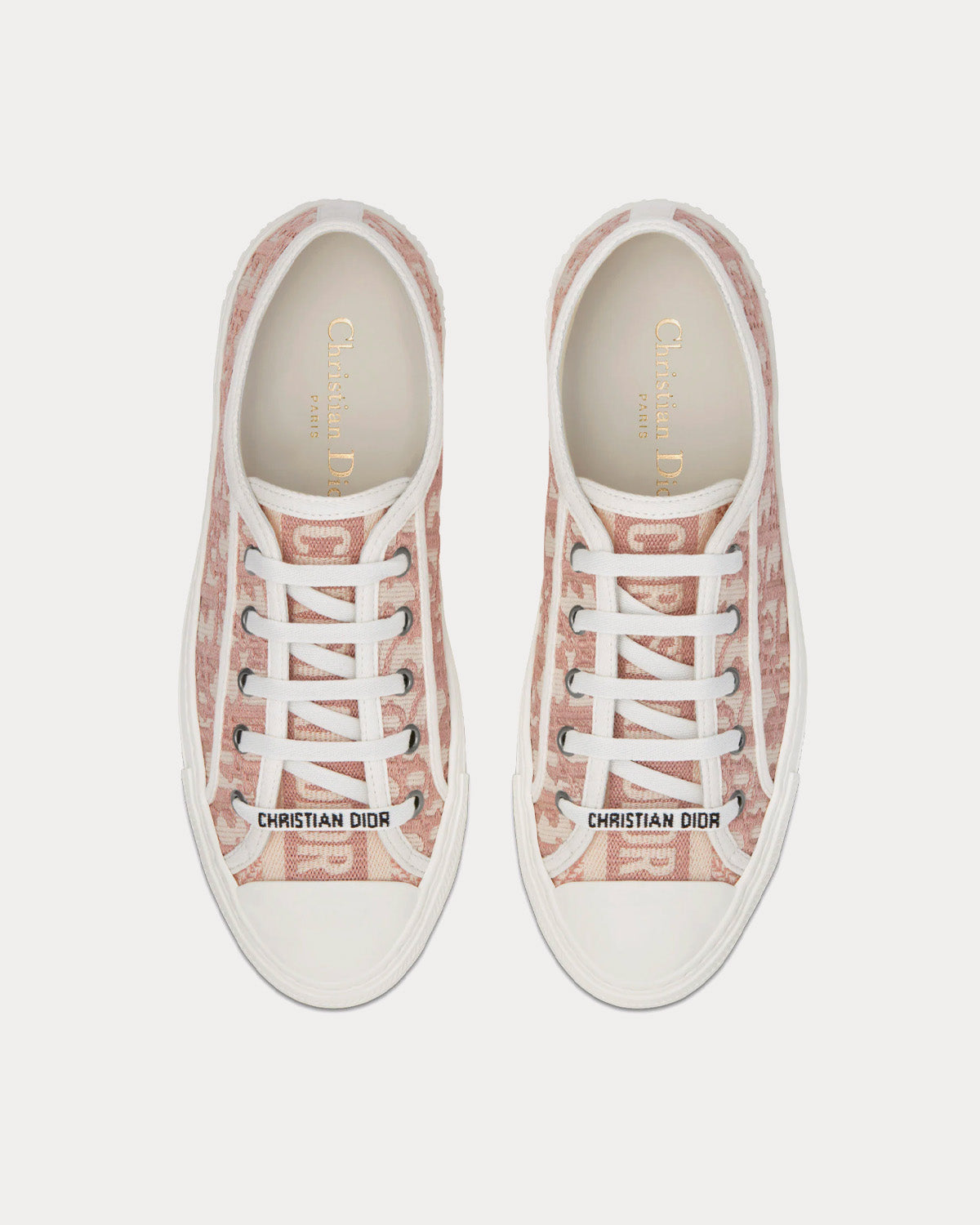 Walk'n'Dior Nude Dior Oblique Embroidered Cotton Low Top Sneakers