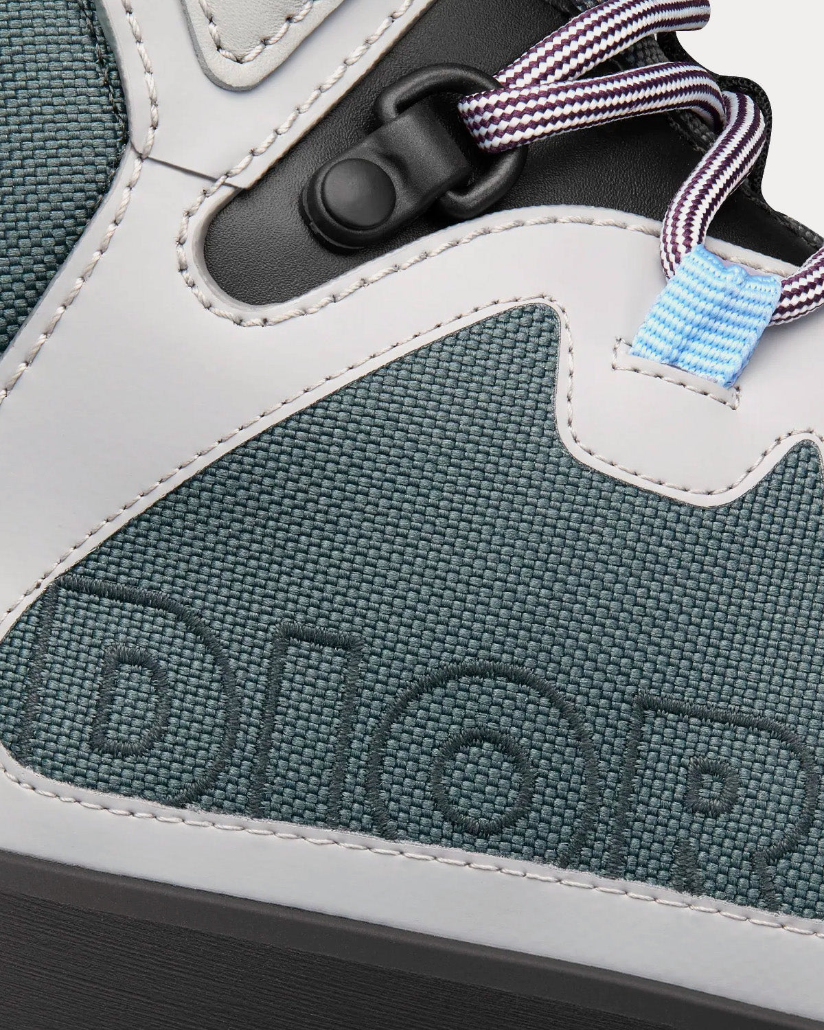 Diorizon Hiking Ankle Boot Green-Gray Technical Mesh and Black Rubber High Top Sneakers