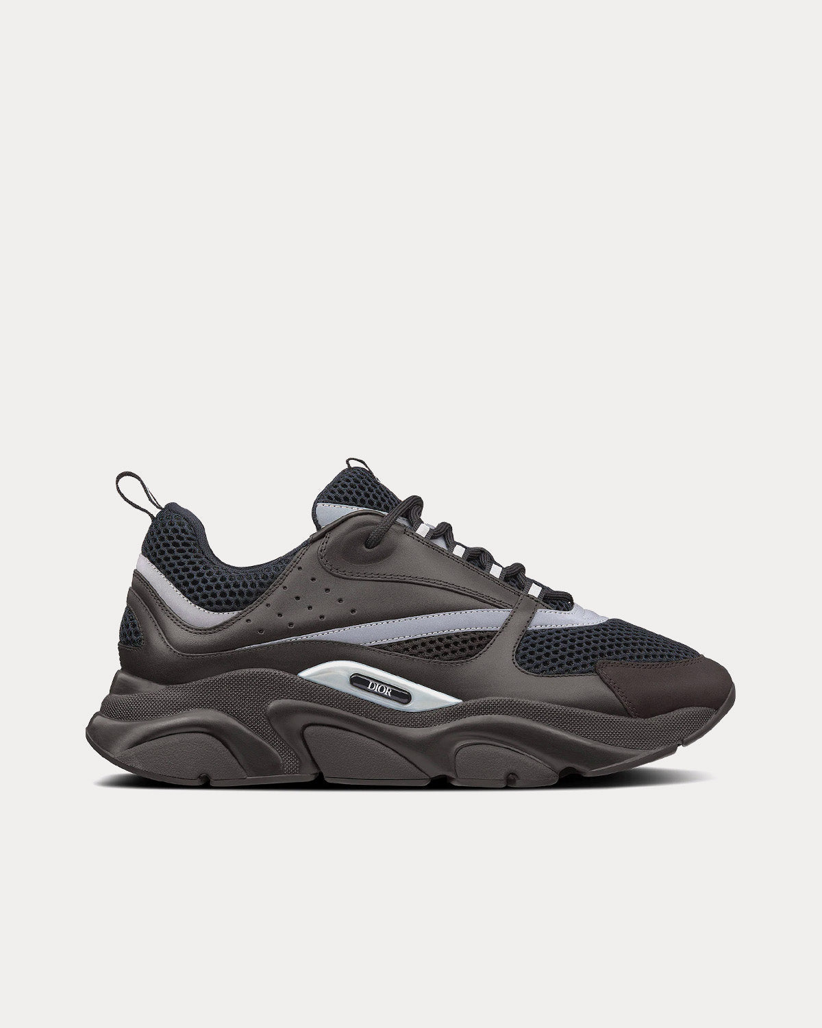 B22 Technical Mesh & Smooth Calfskin Black Low Top Sneakers