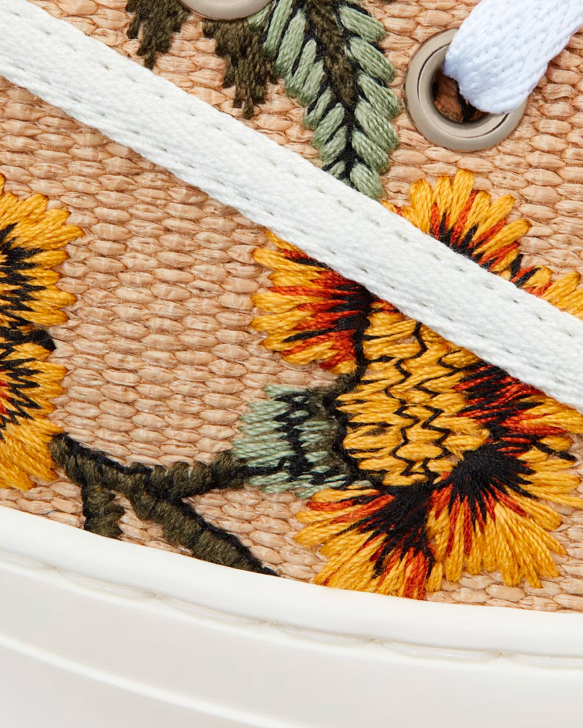Walk'n'Dior Raffia Embroidered & Dior Petites Fleurs Motif Beige / Multi Low Top Sneakers