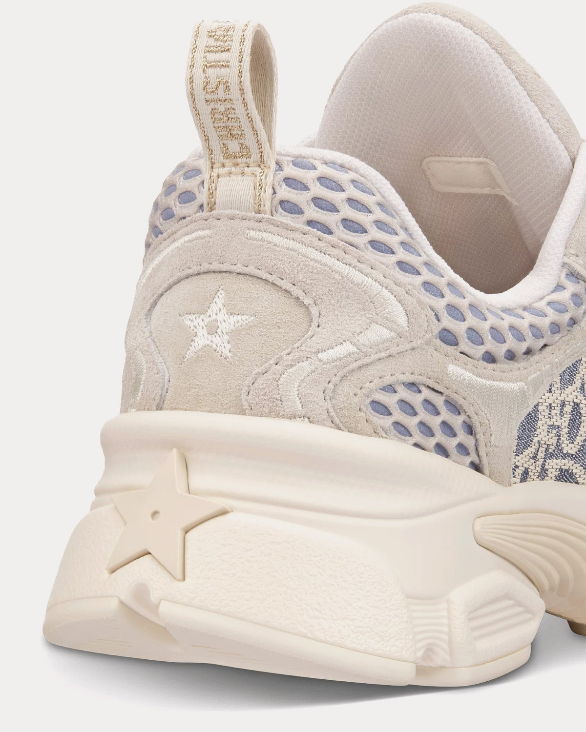 Dior Vibe Suede with Jacquard & Raffia Dior Oblique Motif Ecru / Chambray Blue Low Top Sneakers