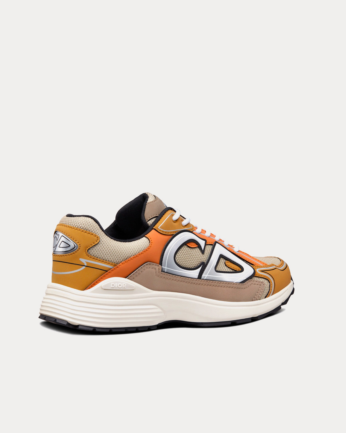 B30 Cream Mesh with Orange and Brown Technical Fabric Low Top Sneakers