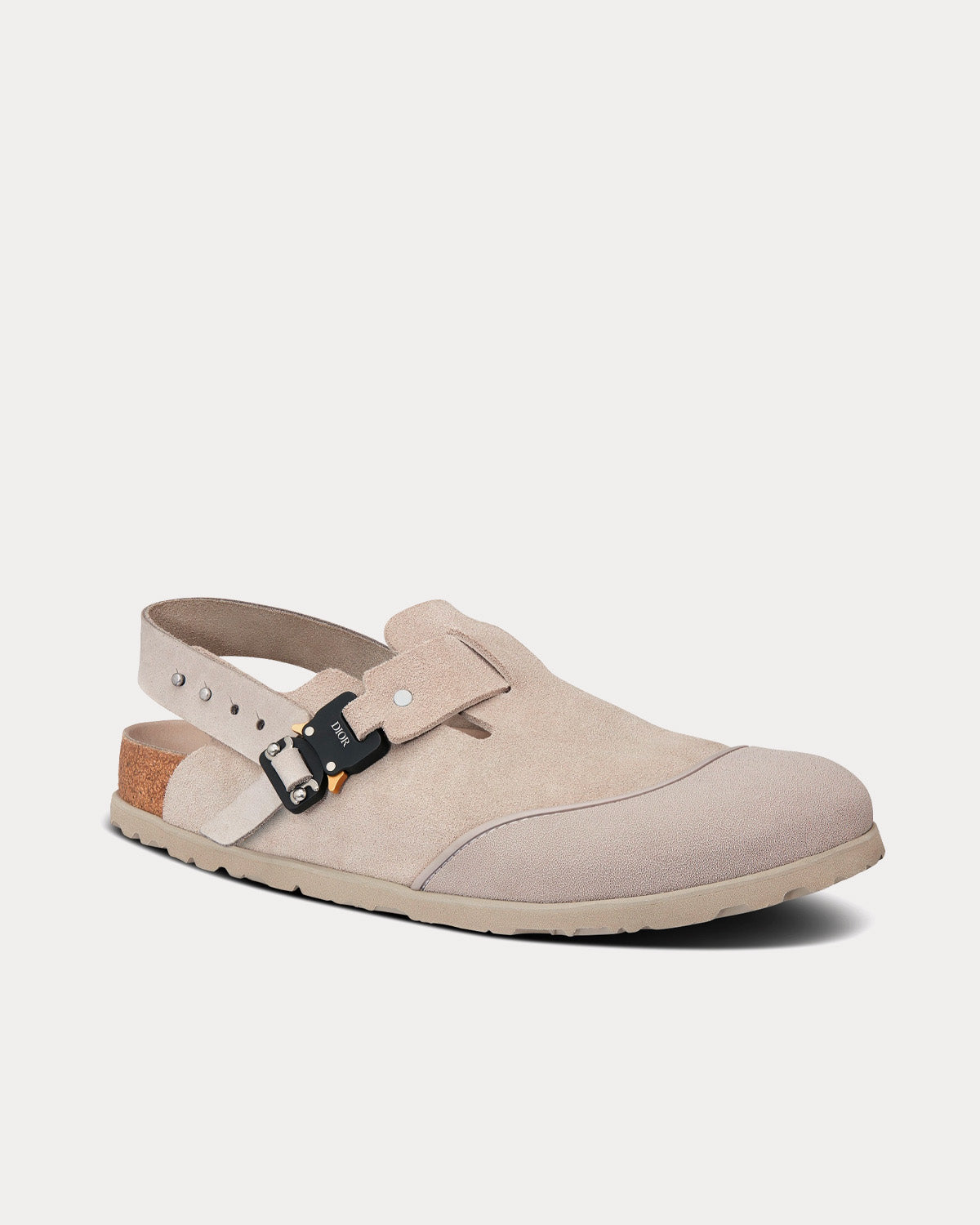 Tokio Greige Nubuck Calfskin Mules