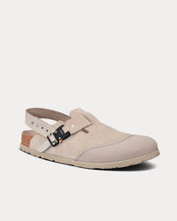 Tokio Greige Nubuck Calfskin Mules