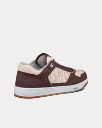B27 Brown Nubuck Calfskin and White Dior Oblique Galaxy Leather Low Top Sneakers