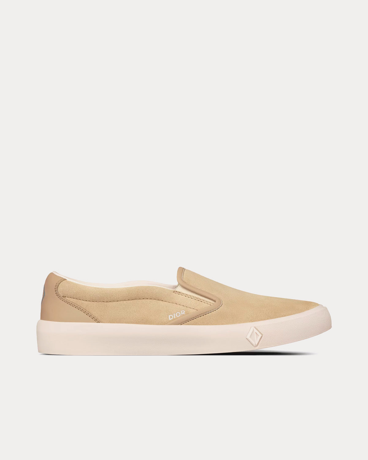 B101 Beige Suede and Smooth Calfskin Slip On Sneakers