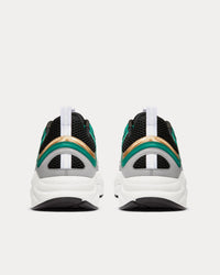 B22 White and Black Technical Mesh with Green, White and Gold-Tone Calfskin Low Top Sneakers
