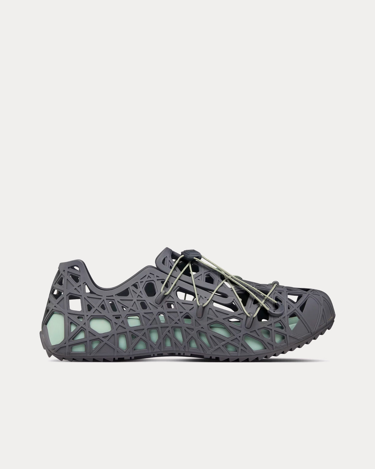 Dior Warp Anthracite Gray Cosmo Rubber with Warped Cannage Motif Sandals