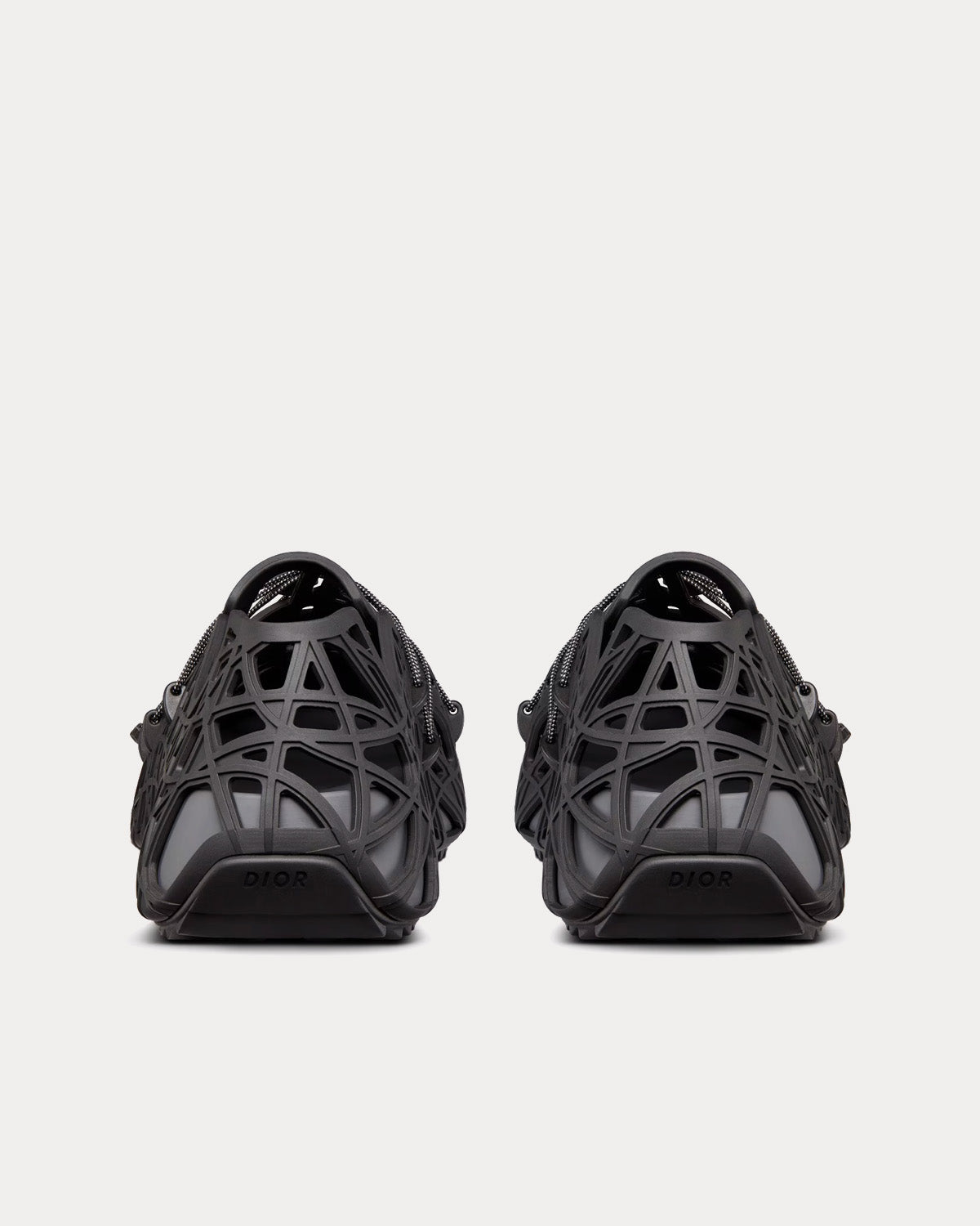 Dior Warp Black Cosmo Rubber with Warped Cannage Motif Sandals