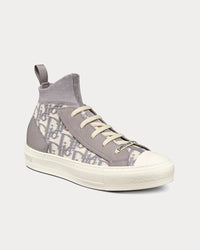 Walk'N'Dior Gray Dior Oblique Technical Mesh Low Top Sneakers