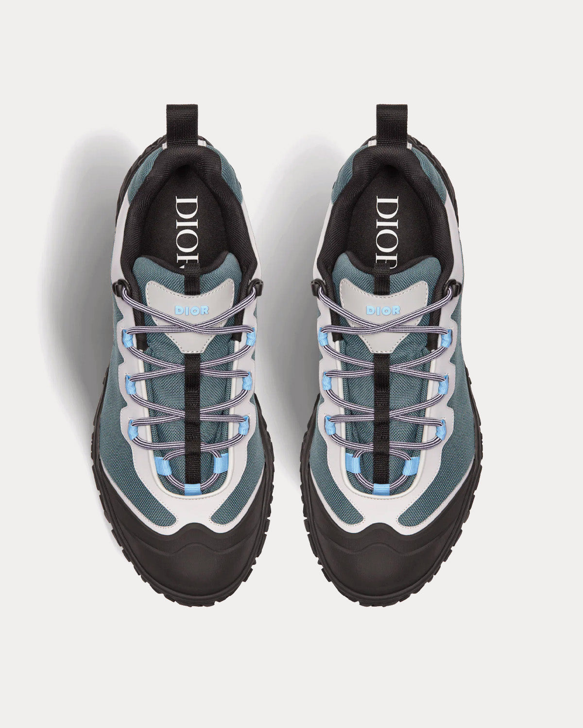 Diorizon Hiking Green-Gray Technical Mesh and Black Rubber Low Top Sneakers