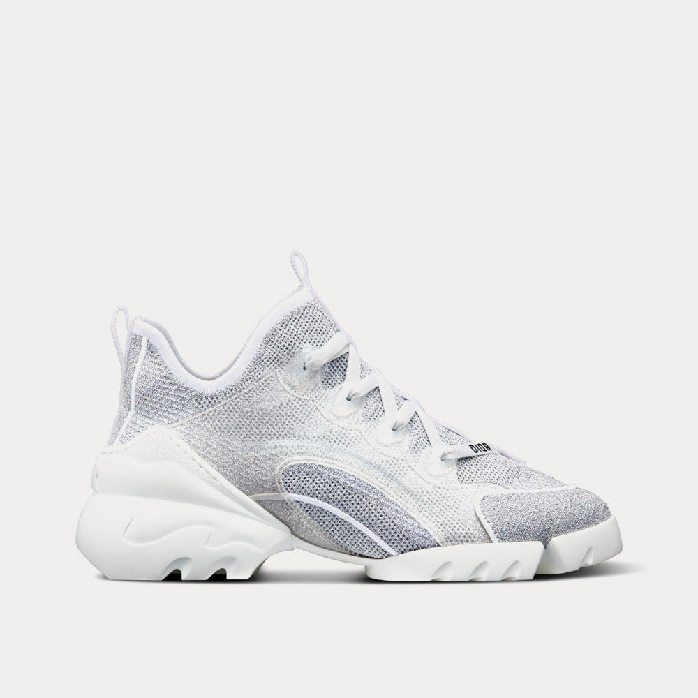 D-Connect Silver-Tone Laminated Mesh High Top Sneakers