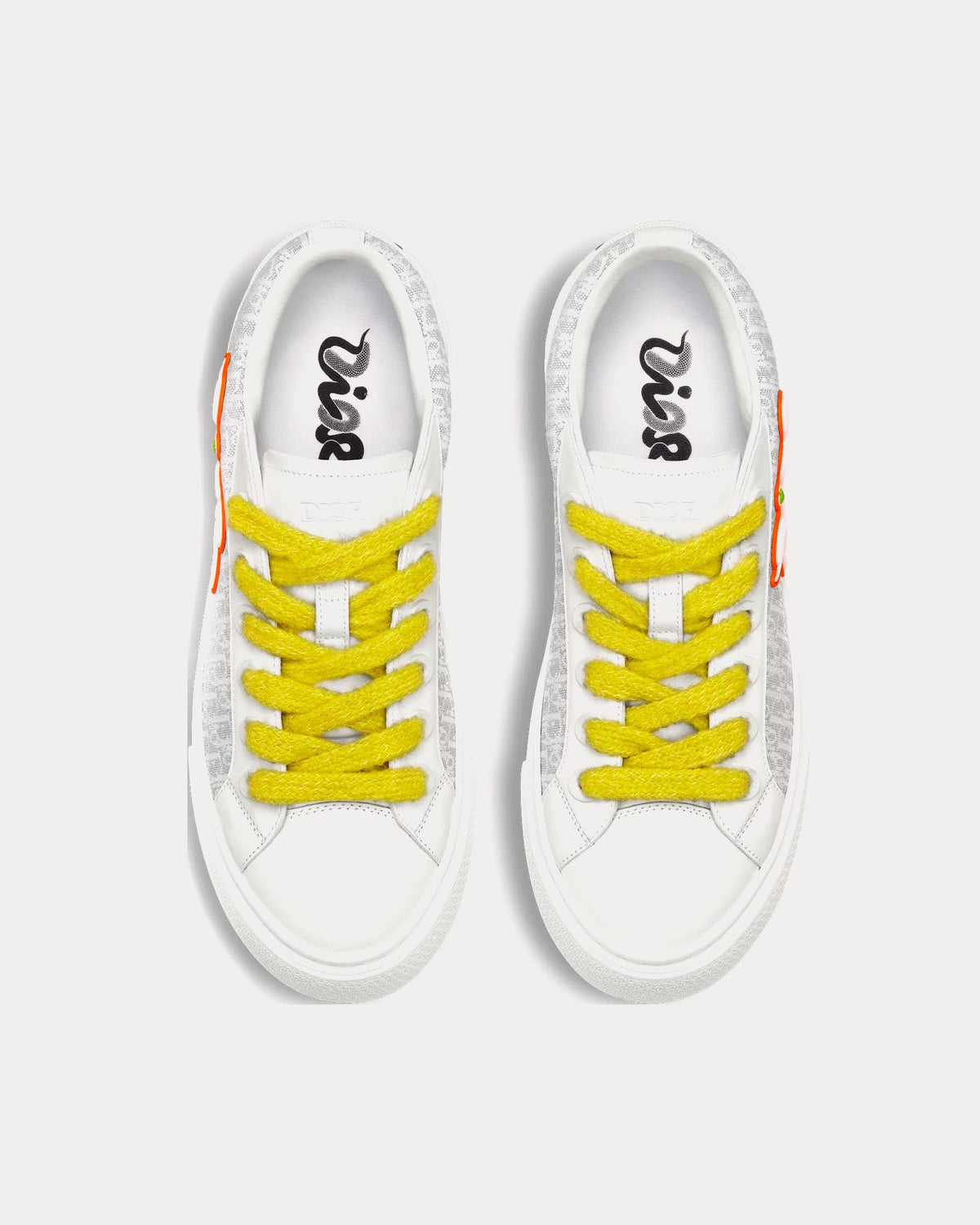 B33 Calfskin & Dior Oblique Canvas White / Grey Low Top Sneakers