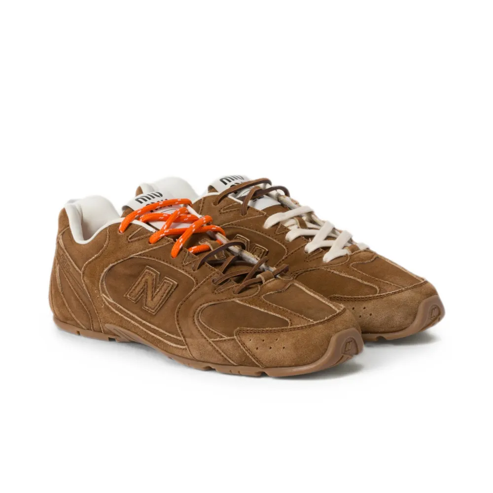 New Balance x Miu Miu Suede Logo-Patch Sneakers