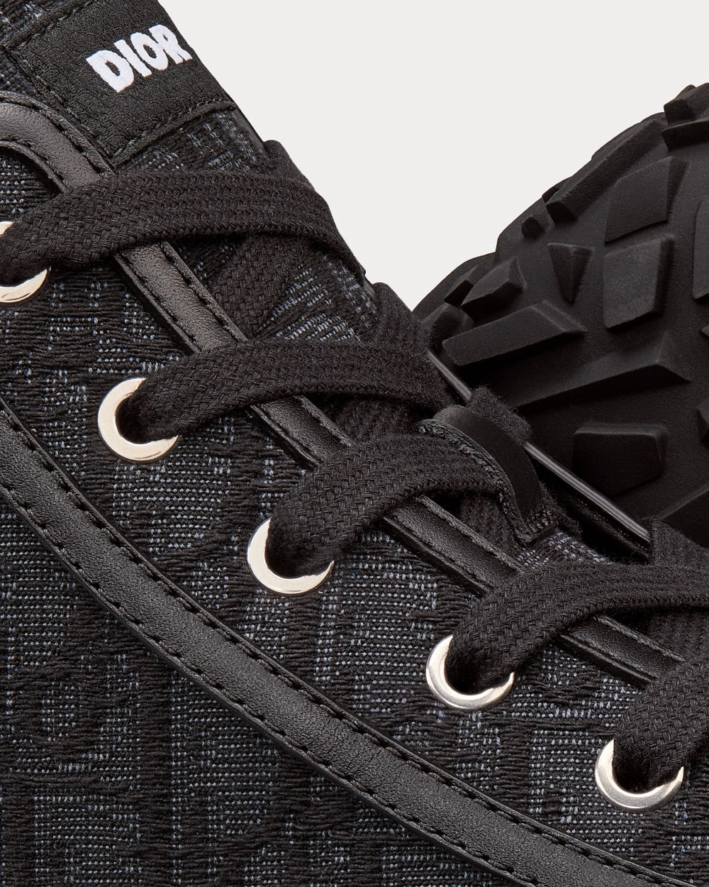 B28 Black Dior Oblique Jacquard and Rubber High Top Sneakers