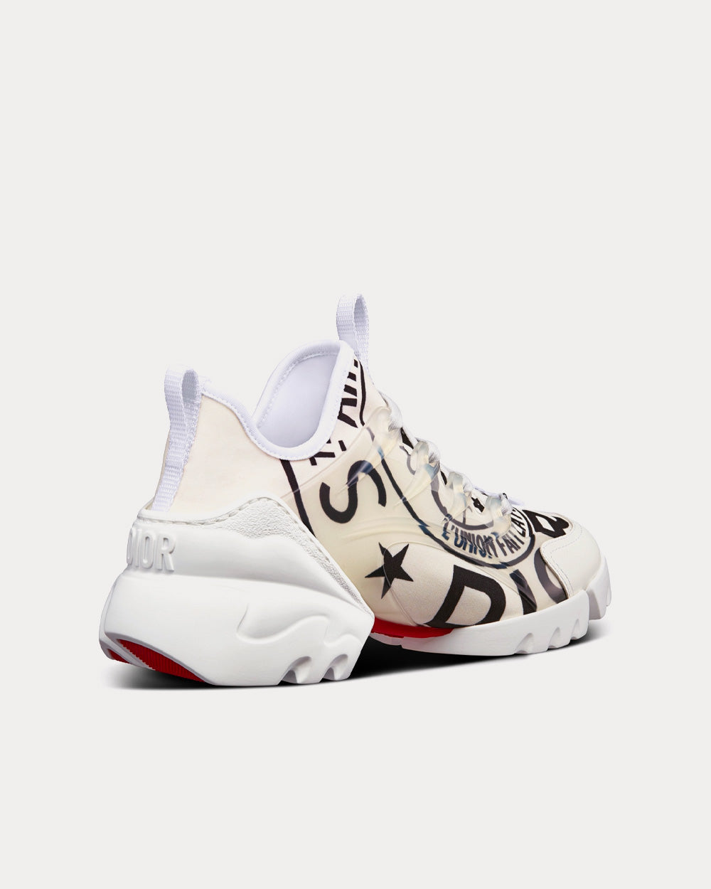 D-Connect White Technical Fabric with Dior Union Print Low Top Sneakers