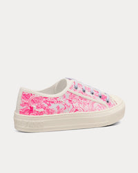 Walk'n'Dior Bright Pink Toile de Jouy Embroidered Cotton Low Top Sneakers