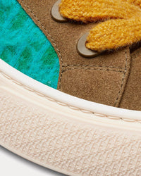 B33 Limited Edition Turquoise Dior Oblique Mohair and Brown Suede Low Top Sneakers