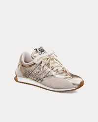 D-Sketch Crinkled Lambskin & Laminated Calfskin Gold-Tone Low Top Sneakers