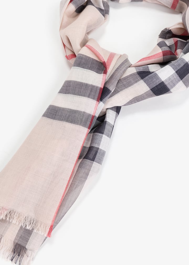 Luxury Wide Check Silk Scarf