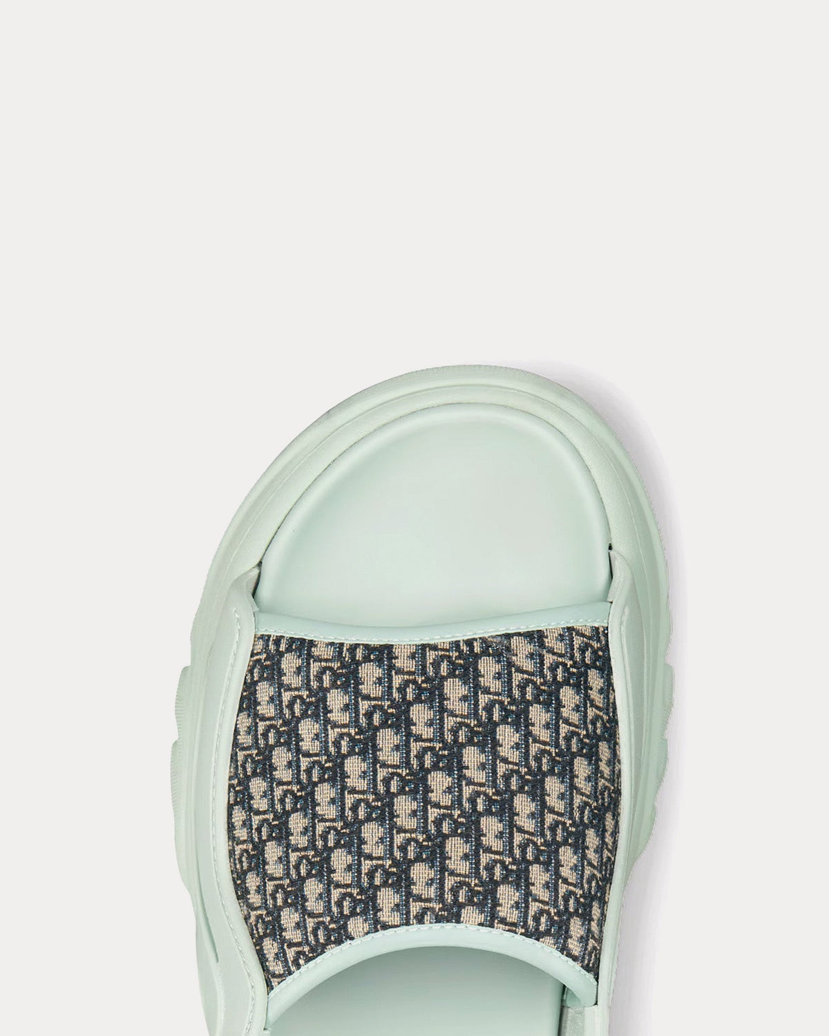 H-Town Light Green Rubber with Beige and Black Dior Oblique Jacquard Sandals