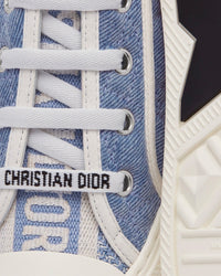 Walk'n'Dior Blue Faded Cannage Embroidered Denim Low Top Sneakers