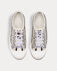 Walk'n'Dior Platform Embroidered Cotton with White and Black Miss Dior Allover Motif Low Top Sneakers