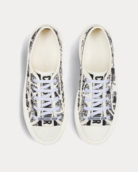 Walk'n'Dior Platform White and Black Cotton Embroidered with Plan de Paris Motif Low Top Sneakers