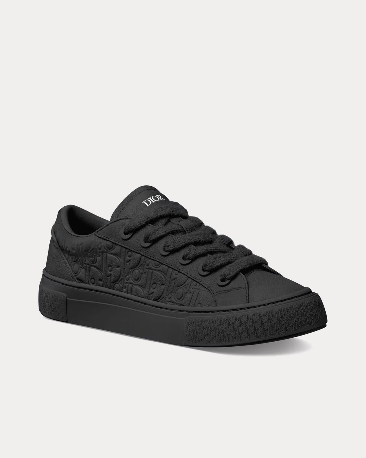 B33 Black Grained Calfskin and Black Dior Gravity Leather Low Top Sneakers