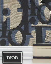 B23 Beige and Black Maxi Dior Oblique Jacquard High Top Sneakers