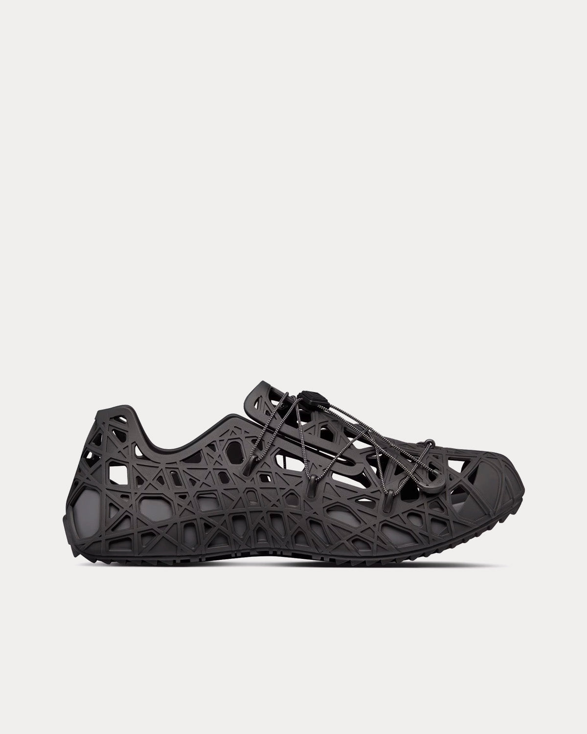 Dior Warp Black Cosmo Rubber with Warped Cannage Motif Sandals