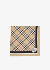 Check Knight Stamp Silk Twill Scarf