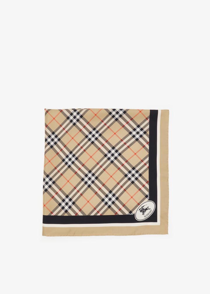 Check Knight Stamp Silk Twill Scarf