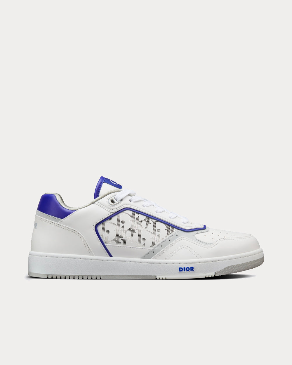 B27 White and Purple Smooth Calfskin with White Dior Oblique Galaxy Leather Low Top Sneakers