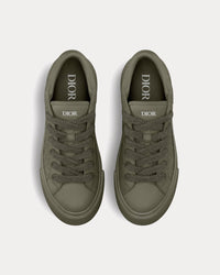 B33 Khaki Grained Calfskin and Khaki Dior Gravity Leather Low Top Sneakers