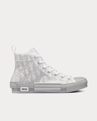 B23 Reflective Gray Dior Oblique Canvas High Top Sneakers