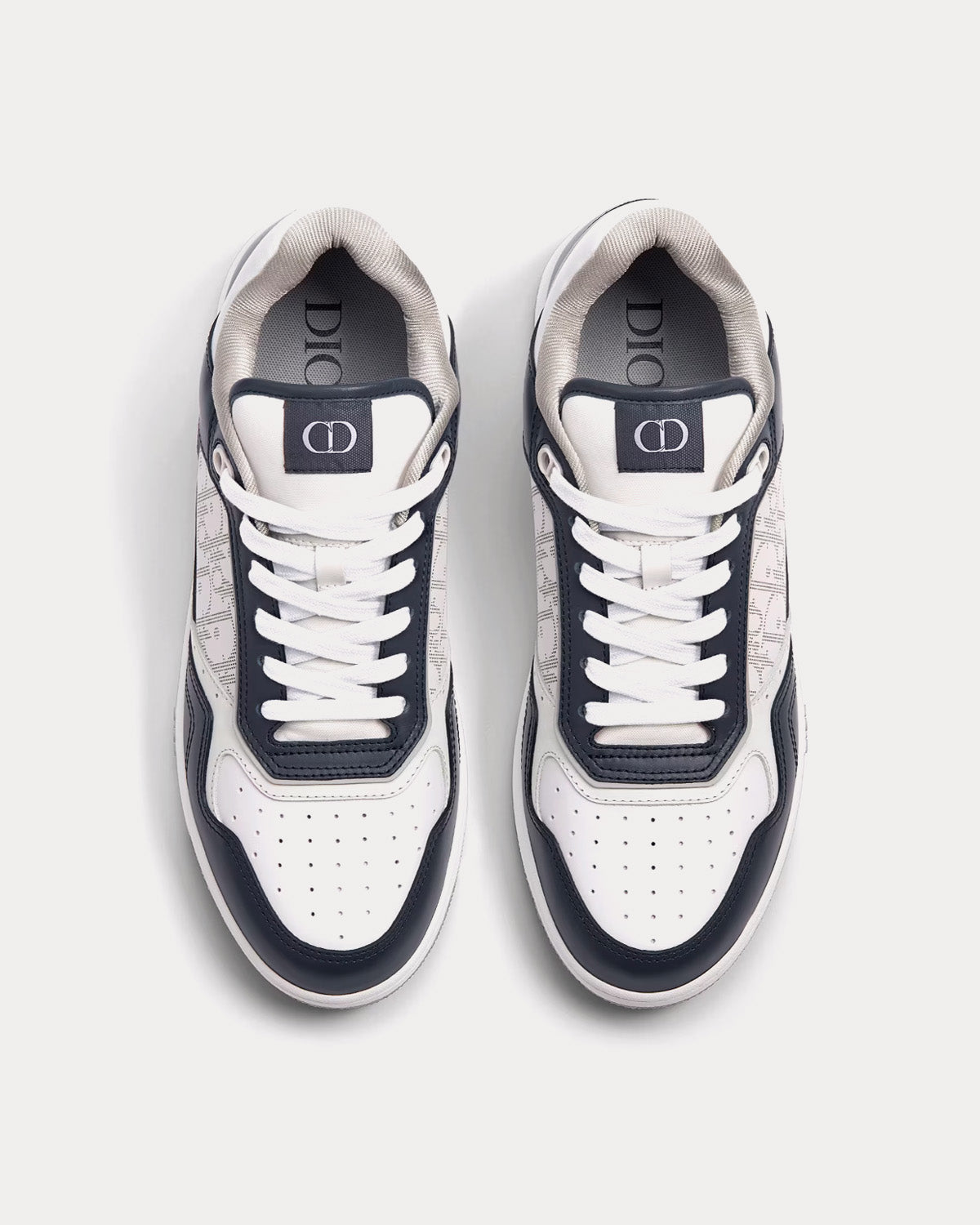 B27 Smooth Calfskin with Dior Oblique Jacquard Deep Blue / White Low Top Sneakers