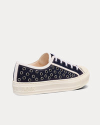 Walk'n'Dior Cotton Denim Embroidered with Eyelet Blue Motif Low Top Sneakers