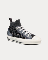 Walk'n'Dior Fur-Effect Knit with Gray Mizza Print High Top Sneakers
