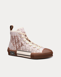B23 Coffee Dior Oblique Canvas High Top Sneakers