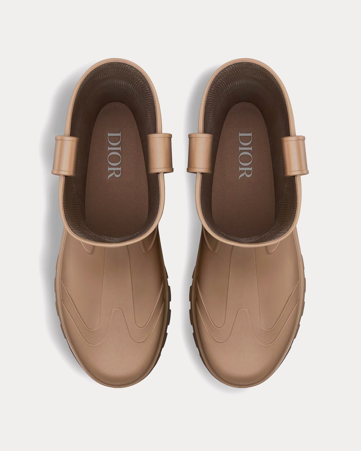 Garden Brown Rubber with Dior Oblique Motif Rain Boots