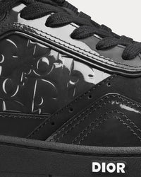 B27 Black Patent Calfskin and Dior Oblique Gravity Leather Low Top Sneakers