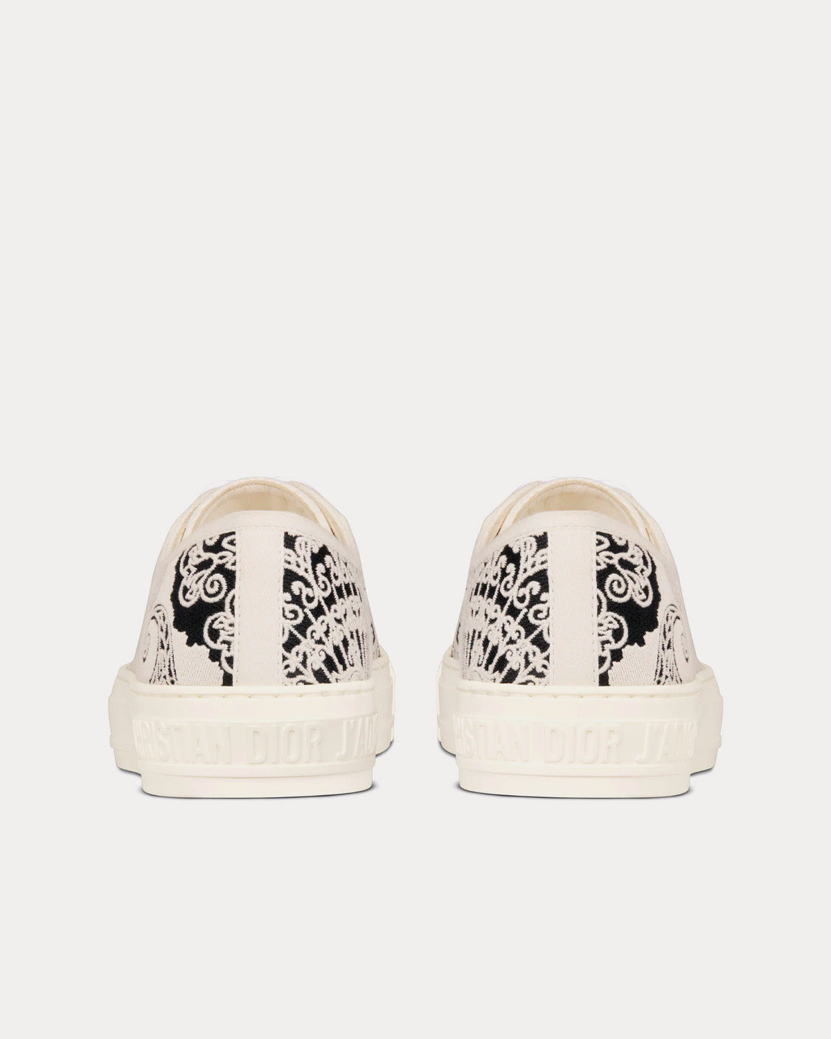 Walk'n'Dior Black and White Cotton with Dior Bandana Embroidery Low Top Sneakers