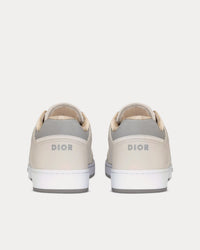 B27 Cream and White Smooth Calfskin with Beige and Black Dior Oblique Jacquard Low Top Sneakers