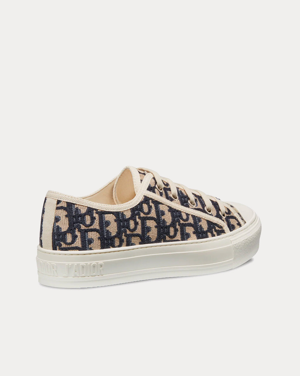 Walk'n'Dior Deep Blue Dior Oblique Embroidered Cotton Low Top Sneakers